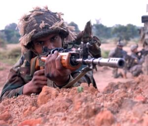Indian Army soldier a Camp Babina