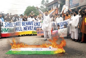 Indian Flag-burning kashmiris