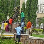 gandhi statue removed in Ghana